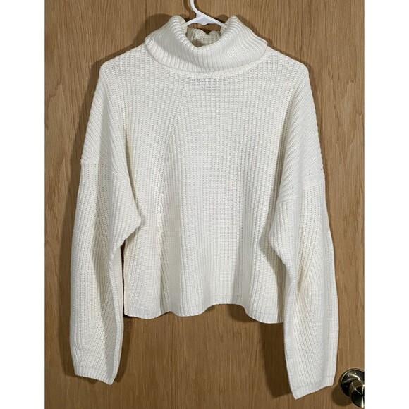 Van Kukil Women's Sz Sm Cashmere Turtleneck Sweater Ivory Drop Sleeve Old Money - Picture 1 of 6